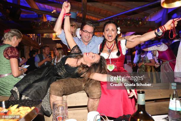 Mina Tander, Claus Strunz and Nadja Pia Wagner during the opening of the Oktoberfest 2017 at Kaeferschaenke at Theresienwiese on September 16, 2017...