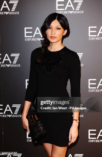 Gemma Chan arriving at the Emporio Armani Summer Garden Live 2012 at Emporio Armani, New Bond, London. PRESS ASSOCIATION Photo. Picture date: Tuesday...