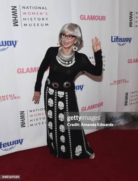 Actress Rita Moreno arrives at the 6th Annual Women Making History Awards at The Beverly Hilton Hotel on September 16, 2017 in Beverly Hills,...