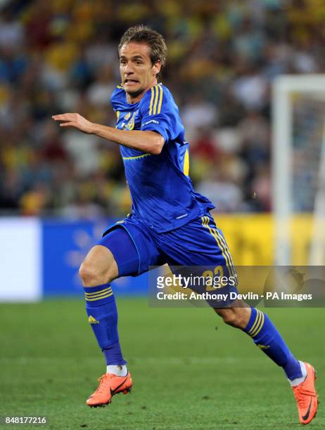 Ukraine's Marko Devic during the group D match between England and Ukraine at the Donbass Arena, Donetsk