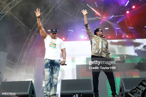 Tip of A Tribe Called Quest and LL Cool J perform onstage during Day 2 at The Meadows Music & Arts Festival at Citi Field on September 16, 2017 in...