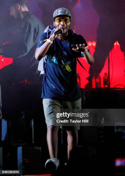 Del the Funky Homosapien performs onstage with the Gorillaz during Day 2 at The Meadows Music & Arts Festival at Citi Field on September 16, 2017 in...