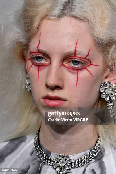 Model walks the runway at the Ashley Williams Ready to Wear Spring/Summer 2018 fashion show during London Fashion Week September 2017 on September...