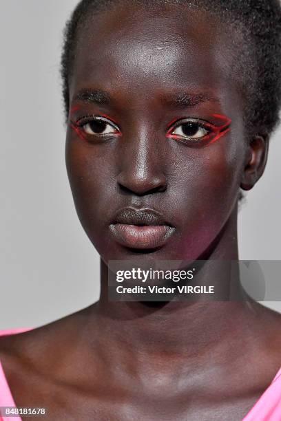 Model walks the runway at the Ashley Williams Ready to Wear Spring/Summer 2018 fashion show during London Fashion Week September 2017 on September...