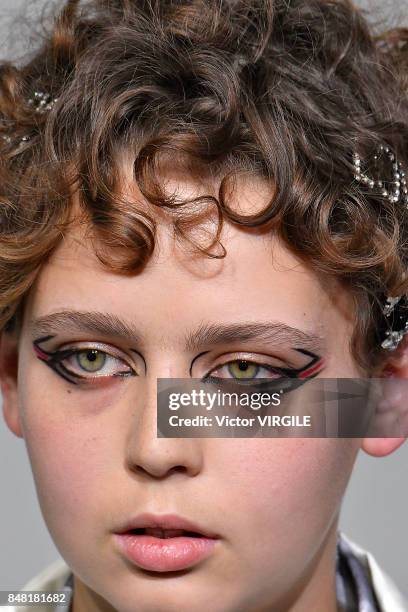 Model walks the runway at the Ashley Williams Ready to Wear Spring/Summer 2018 fashion show during London Fashion Week September 2017 on September...