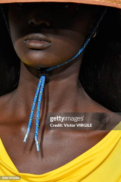 Model walks the runway at the Ashley Williams Ready to Wear Spring/Summer 2018 fashion show during London Fashion Week September 2017 on September...