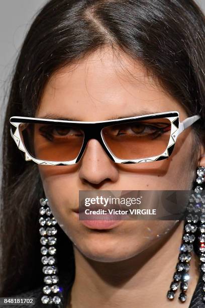 Model walks the runway at the Ashley Williams Ready to Wear Spring/Summer 2018 fashion show during London Fashion Week September 2017 on September...