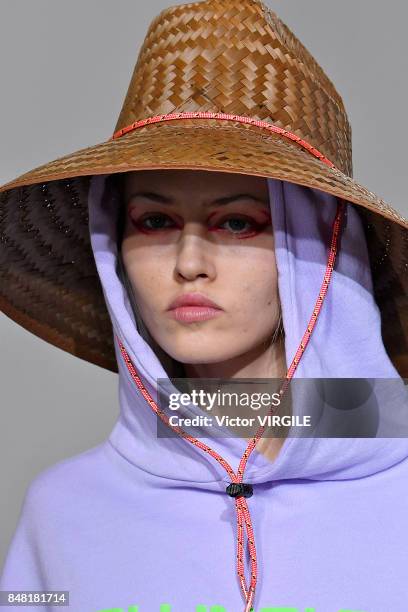 Model walks the runway at the Ashley Williams Ready to Wear Spring/Summer 2018 fashion show during London Fashion Week September 2017 on September...