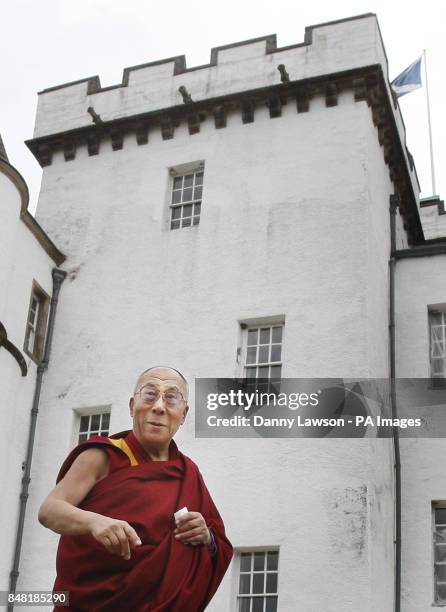 The Dalai Lama visits Blair Castle in Perthshire during his two-day tour of Scotland.