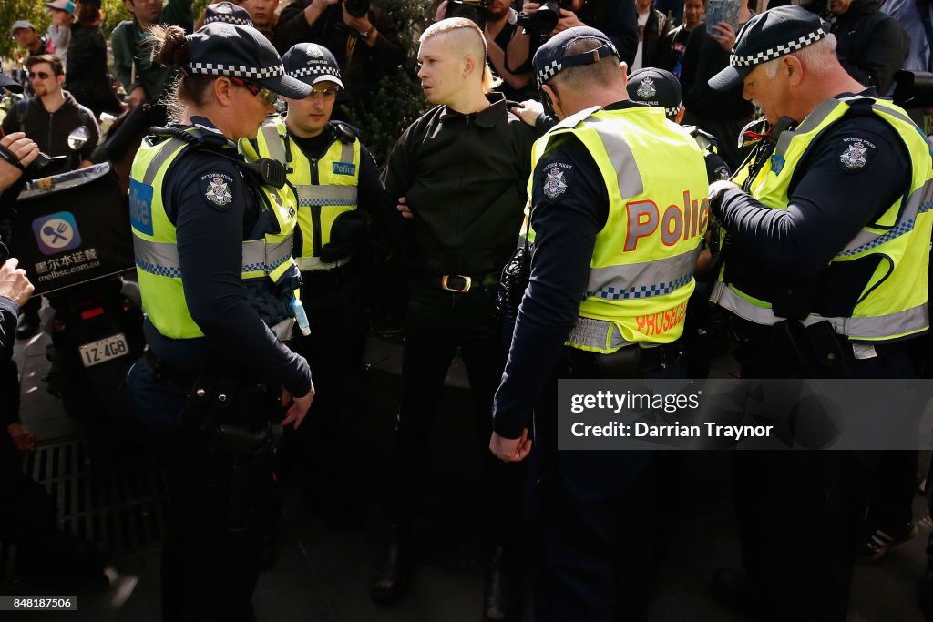 Opposing Rallies Face Off In Melbourne CBD