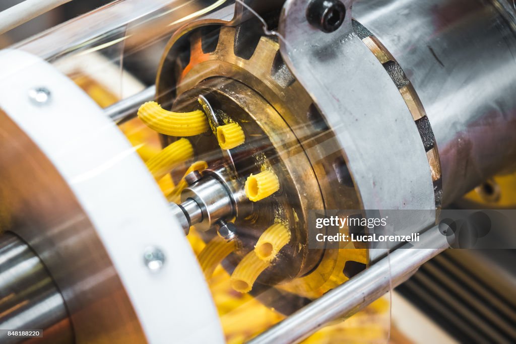 Pasta machine dies brass factory industrial machine called Trafila used for Trafilatura al bronzo (Bronze drawing)