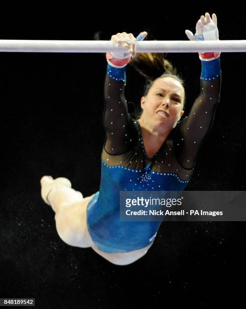 City of Liverpool Gym's Elizabeth Tweddle performing on the bars during the individual apparatus finals during the Men's and Women's Artistic...
