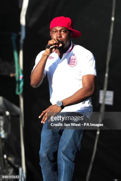 Dizzee Rascal performs at the Radio 1 Hackney Weekend at Victoria Park, Hackney, London.