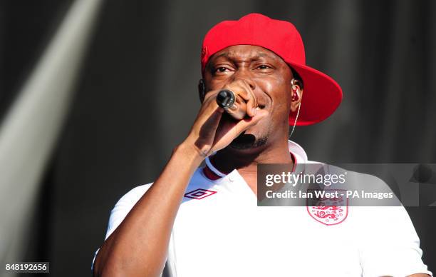 Dizzee Rascal performs at the Radio 1 Hackney Weekend at Victoria Park, Hackney, London.