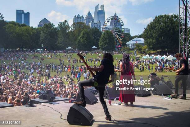Bibi Bourelly performs during Day 1 of Music Midtown at Piedmont Park on September 16, 2017 in Atlanta, Georgia.
