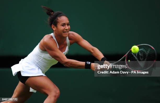 Great Britain's Heather Watson in action against Czech Republic's Iveta Benesova during day one of the 2012 Wimbledon Championships at the All...