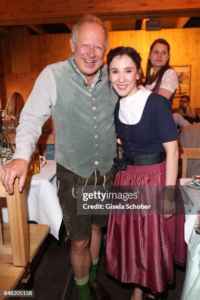 Axel Milberg and Sibel Kekilli during the 'Fruehstueck bei Tiffany' at Schuetzenfesthalle at the Oktoberfest on September 16, 2017 in Munich, Germany.
