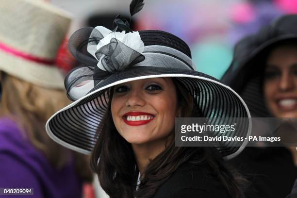 Ladies' hat fashions on Ladies Day during day three of the 2012 Royal Ascot meeting