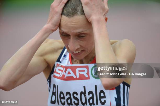 Julia Bleasdale shows her disappointment after finishing fourth in the Final of the Women's 5000m during day two of the 21st European Athletics...