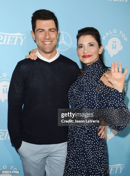 Actor Max Greenfield and wife Tess Sanchez attend Variety and Women In Film's 2017 pre-Emmy celebration at Gracias Madre on September 15, 2017 in...