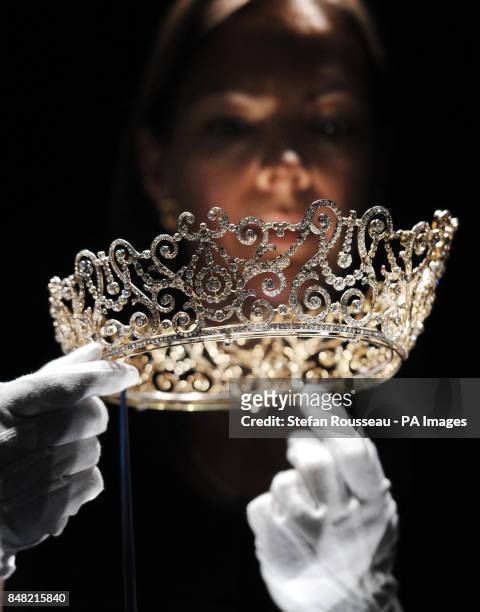 Caroline de Guitaut, curator of a new exhibition at Buckingham Palace, London, in which jewels collected by six monarchs over three centuries will go...