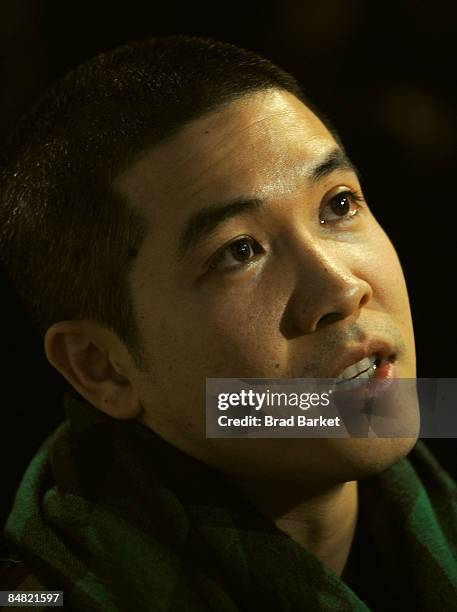 Designer Thakoon Panichgul backstage at the Thakoon Fall 2009 fashion show during Mercedes-Benz Fashion Week at Eyebeam on February 16, 2009 in New...