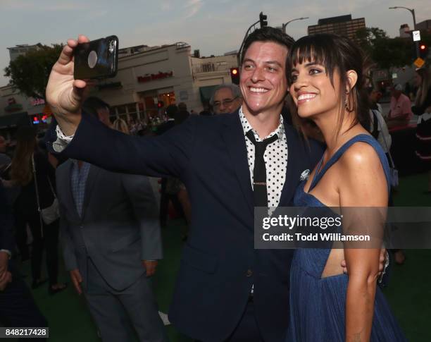 James Mackay and Natalie Morales at Fox Searchlight's "Battle of the Sexes" Los Angeles Premiere on September 16, 2017 in Westwood, California.