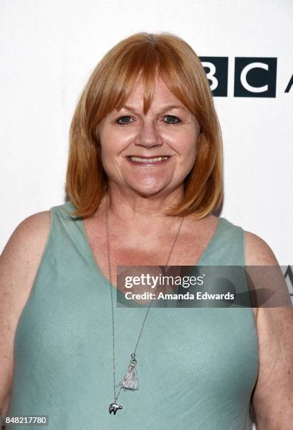 Actress Lesley Nicol arrives at the BBC America BAFTA Los Angeles TV Tea Party 2017 at The Beverly Hilton Hotel on September 16, 2017 in Beverly...