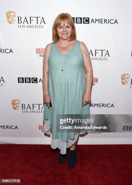 Actress Lesley Nicol arrives at the BBC America BAFTA Los Angeles TV Tea Party 2017 at The Beverly Hilton Hotel on September 16, 2017 in Beverly...