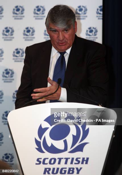 Scottish Rugby Union's Chairman Sir Moir Lockhead during the Scottish Rugby Union AGM at the Murrayfield stadiumn Edinburgh. PRESS ASSOCIATION Photo....