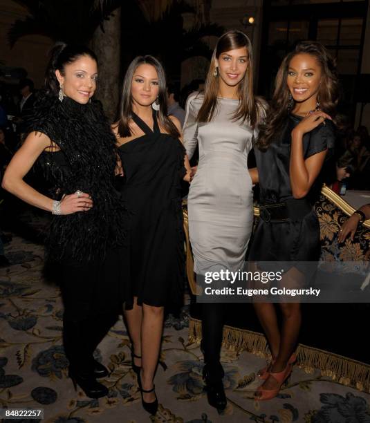 Bethany Frankel, Paula Garces, Dayana Mendoza and Crystle Stewart attend the Luca Luca presentation during Mercedes-Benz Fashion Week Fall 2009 on...