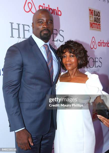 Mike Colter and Alfre Woodard arrive at the 16th Annual Heroes In The Struggle gala reception and awards presentation at 20th Century Fox on...