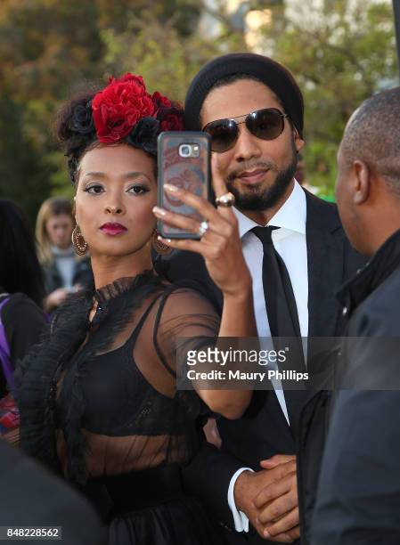 Jennia Fredrique and Jussie Smollett attend the 16th Annual Heroes In The Struggle gala reception and awards presentation at 20th Century Fox on...