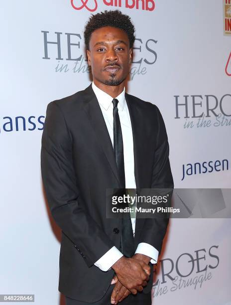 Juhahn Jones arrives at the 16th Annual Heroes In The Struggle gala reception and awards presentation at 20th Century Fox on September 16, 2017 in...