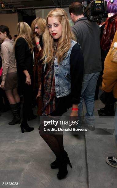 Peaches Geldof poses at Payless at Alice + Olivia Fall 2009 show during Mercedes-Benz Fashion Week at the Alice + Olivia boutique on February 16,...
