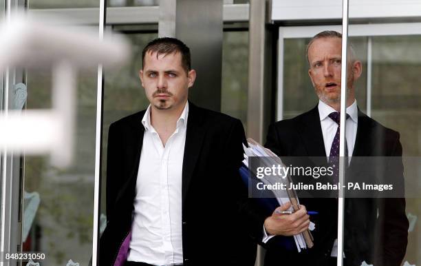 Leonard Watters with his solicitor Cahir O'Higgins leaving Dublin Circuit Court, where a decision on his appeal against his six month sentence for...