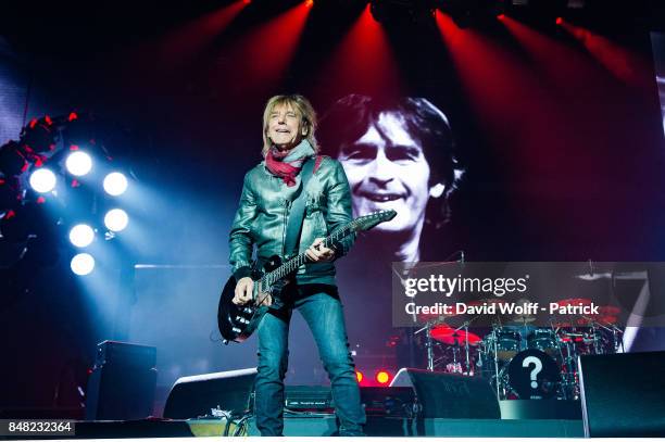 Jean-Louis Aubert from Les Insus performs at Stade de France on September 16, 2017 in Paris, France.
