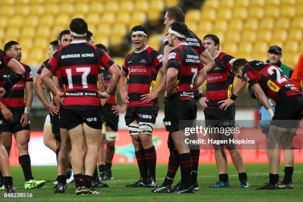 Reed Prinsep of Canterbury shows his disappointment after a Wellington try during the round five Mitre 10 Cup match between Wellington and Canterbury...