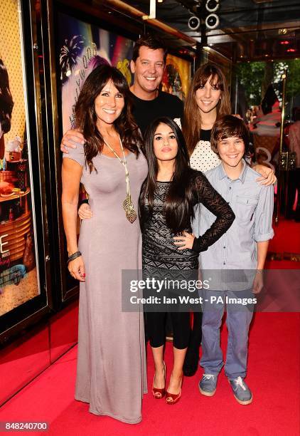 Linda Lusardi with husband Sam Kane and their family arriving for the premiere of Katy Perry Part Of Me 3D at the Empire Cinema, Leicester Square,...