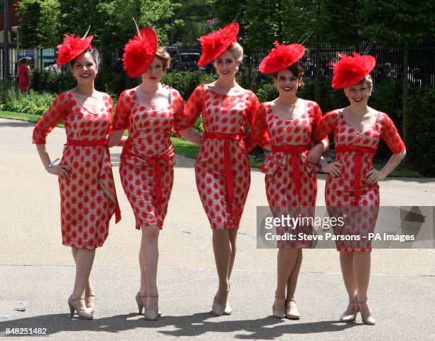 Ladies fashion on racegoers at Royal Ascot
