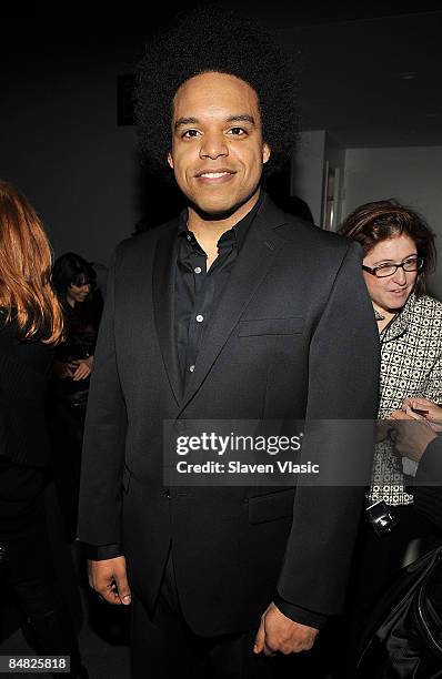 Pianist Eric Lewis attends the Donna Karan Collection Fall 2009 fashion show during Mercedes-Benz Fashion Week at 711 Greenwich Street on February...