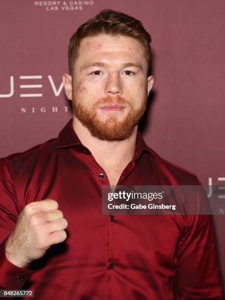 Boxer Canelo Alvarez hosts an official after-party at Jewel Nightclub at the Aria Resort & Casino on September 16, 2017 in Las Vegas, Nevada.