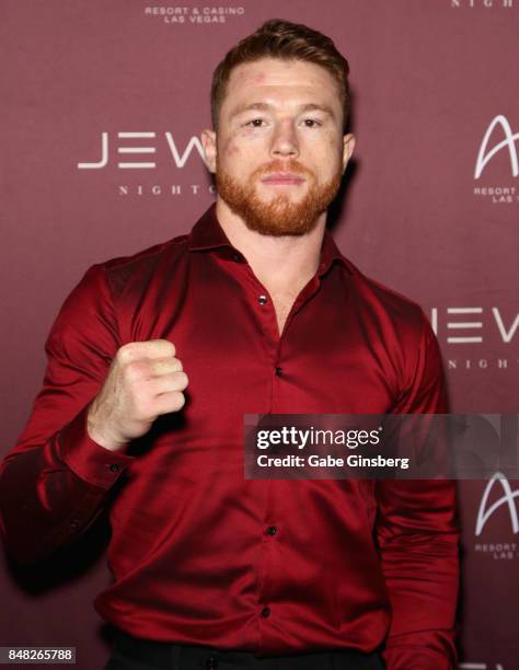 Boxer Canelo Alvarez hosts an official after-party at Jewel Nightclub at the Aria Resort & Casino on September 16, 2017 in Las Vegas, Nevada.