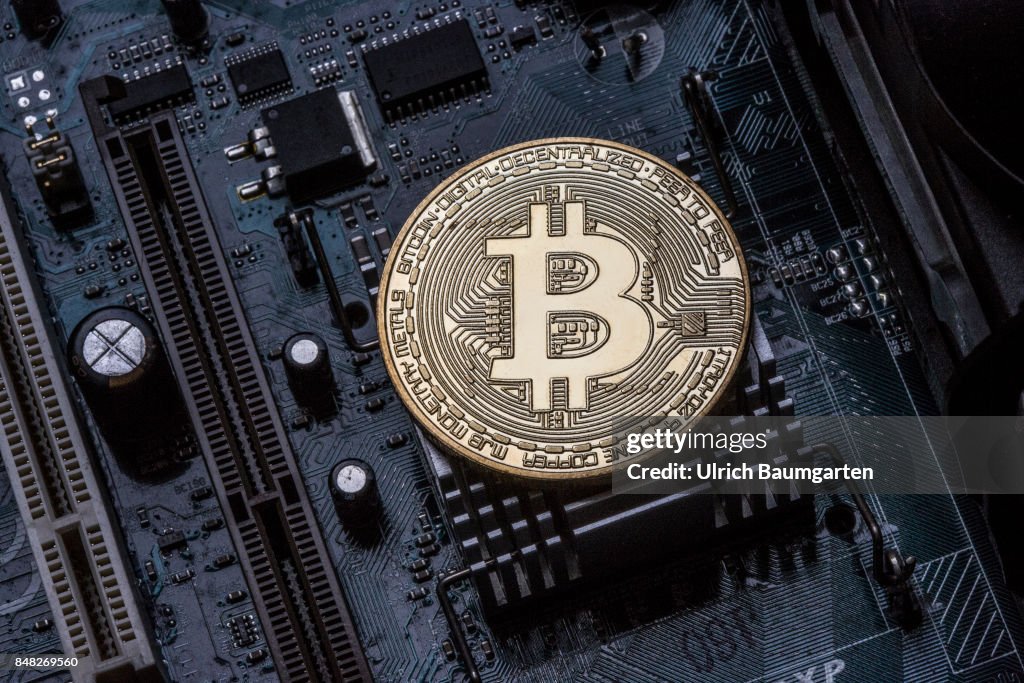 Bitcoin On Computer Symbol photo on the topics of Bitcoin, Crypto currency, financial ...