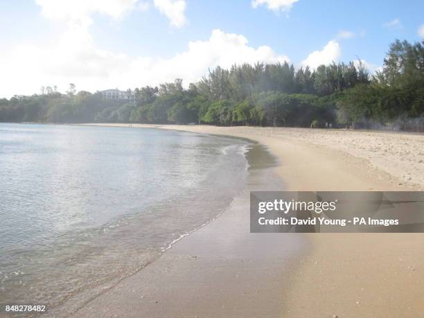 The beach in the Terre Rouge area of Mauritius.