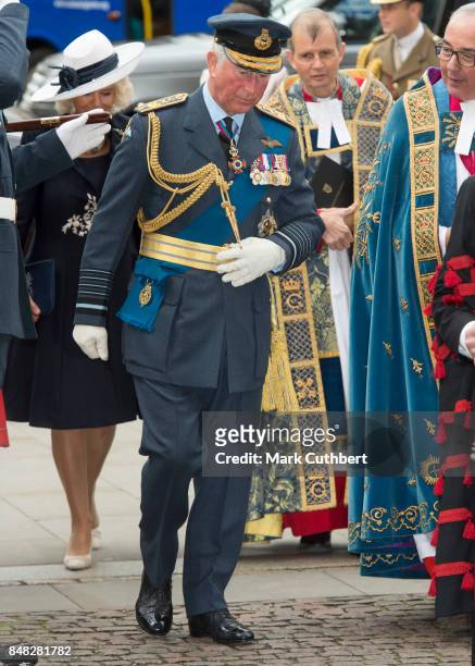 Prince Charles, Prince of Wales attends a Service to mark the 77th anniversary of The Battle Of Britain at Westminster Abbey on September 17, 2017 in...