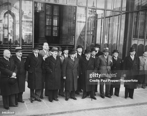 French Prime Minister Edouard Daladier with members of the newly-formed cabinet for his Third Ministry, 10th April 1938. Left to right: Minister of...