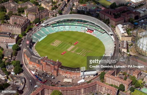 Aerial view of the Kia Oval Cricket Ground, in central London. PRESS ASSOCIATION Photo. Picture date: Thursday July 12, 2012. Photo credit should...