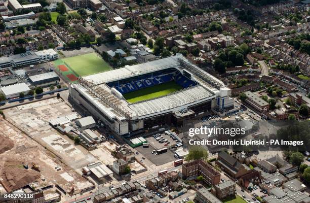 Aerial view of White Hart Lane, the stadium of Tottenham Hotspur Football Club, in Tottenham, north London. PRESS ASSOCIATION Photo. Picture date:...