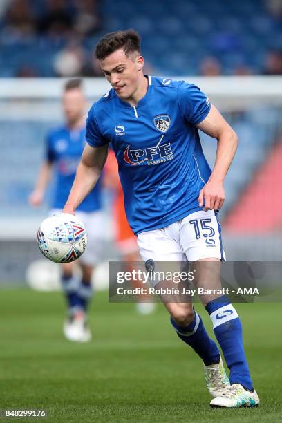 George Edmundson of Oldham Athletic during the Sky Bet League One match between Oldham Athletic and Shrewsbury Town at Boundary Park on September 16,...